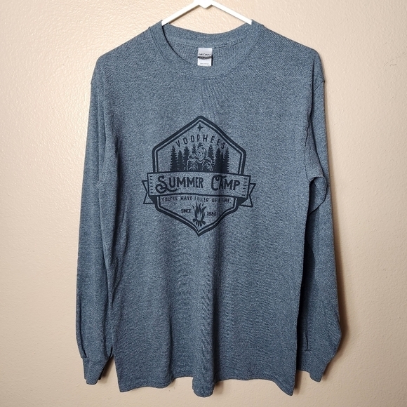 Gildan Friday the 13th Voorhees Summer Camp Graphic LS Tee-Size M - Picture 1 of 5